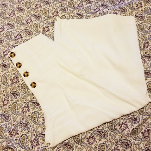 [Zara] high waisted button front wide leg pants - Picture 2 of 6